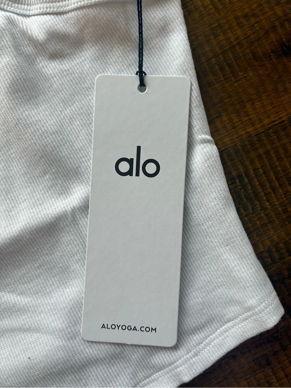 ALO Yoga White Ribbed Racerback Crop Tank Top